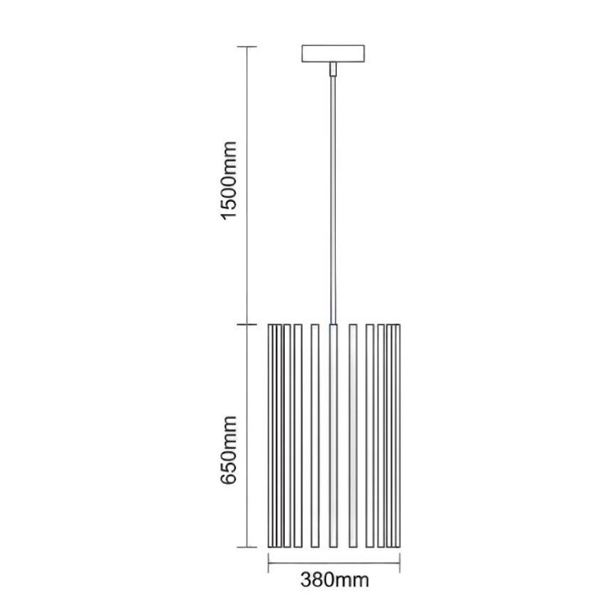 Lustr na lanku 1xE27/60W/230V pr. 38 cm masiv/jasan/kaučukovník