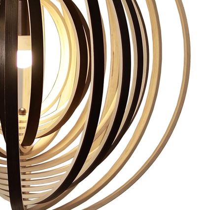 Lustr na lanku 1xE27/60W/230V pr. 43,5 cm masiv/dýha/kaučukovník