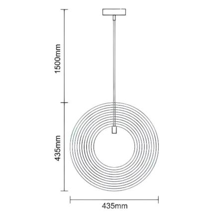 Lustr na lanku 1xE27/60W/230V pr. 43,5 cm masiv/dýha/kaučukovník