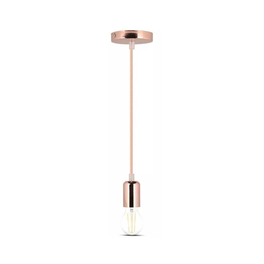 Lustr na lanku 1xE27/60W/230V rosegold