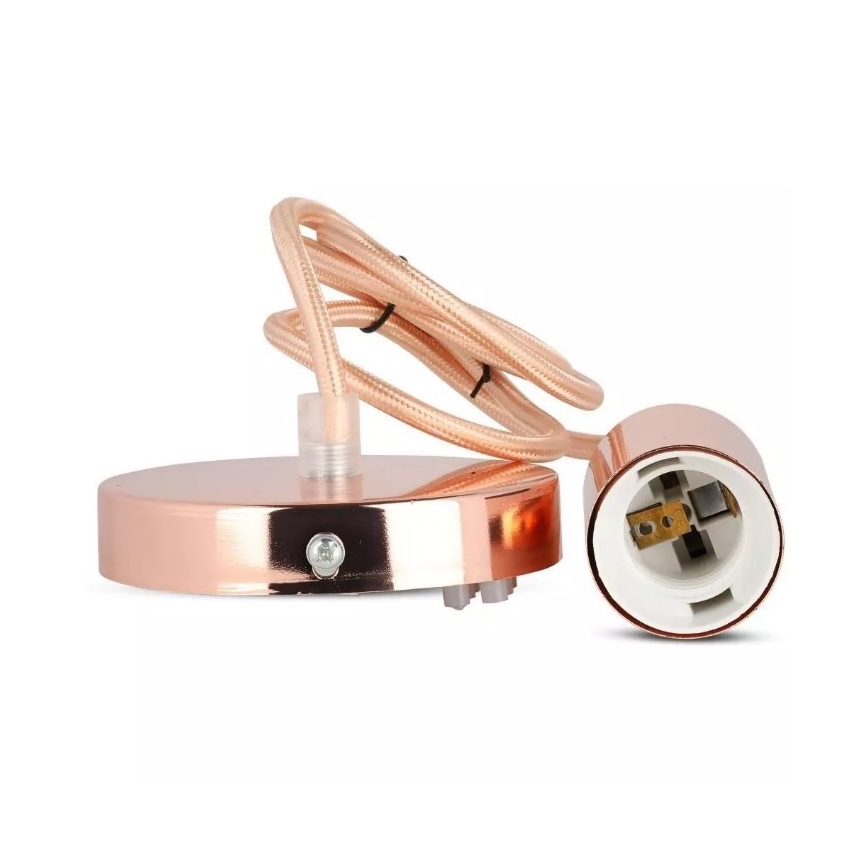 Lustr na lanku 1xE27/60W/230V rosegold