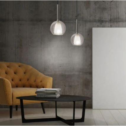 Lustr na lanku 1xE27/60W/230V šedá