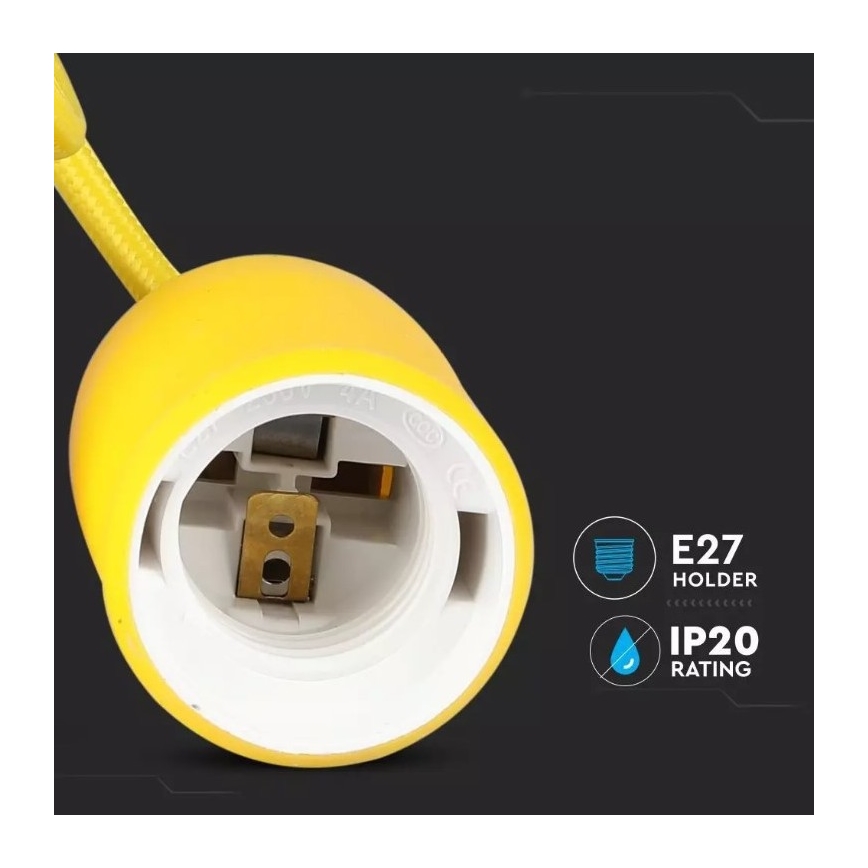 Lustr na lanku 1xE27/60W/230V žlutá