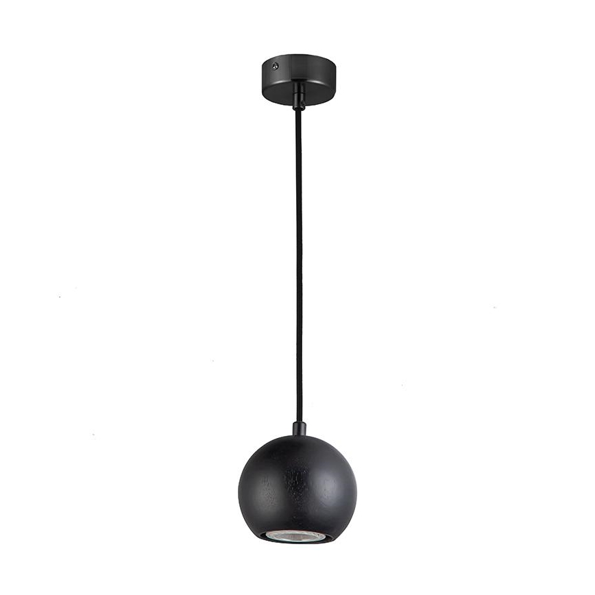 Lustr na lanku 1xGU10/10W/230V jasan/masiv černá
