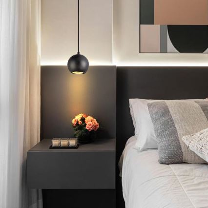 Lustr na lanku 1xGU10/10W/230V pr. 11 cm masiv/jasan