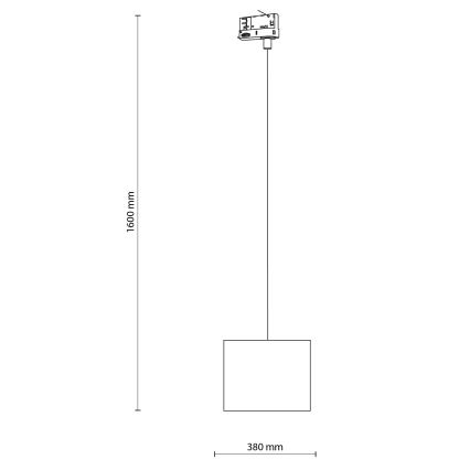 Lustr na lanku do 3-fázového lištového systému TRACER 1xE27/15W/230V pr. 20 cm černá/bílá