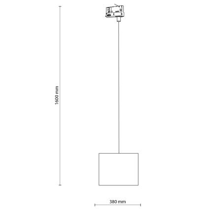 Lustr na lanku do 3-fázového lištového systému TRACER 1xE27/15W/230V pr. 20 cm černá