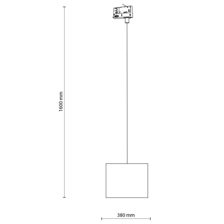 Lustr na lanku do 3-fázového lištového systému TRACER 1xE27/15W/230V pr. 20 cm černá