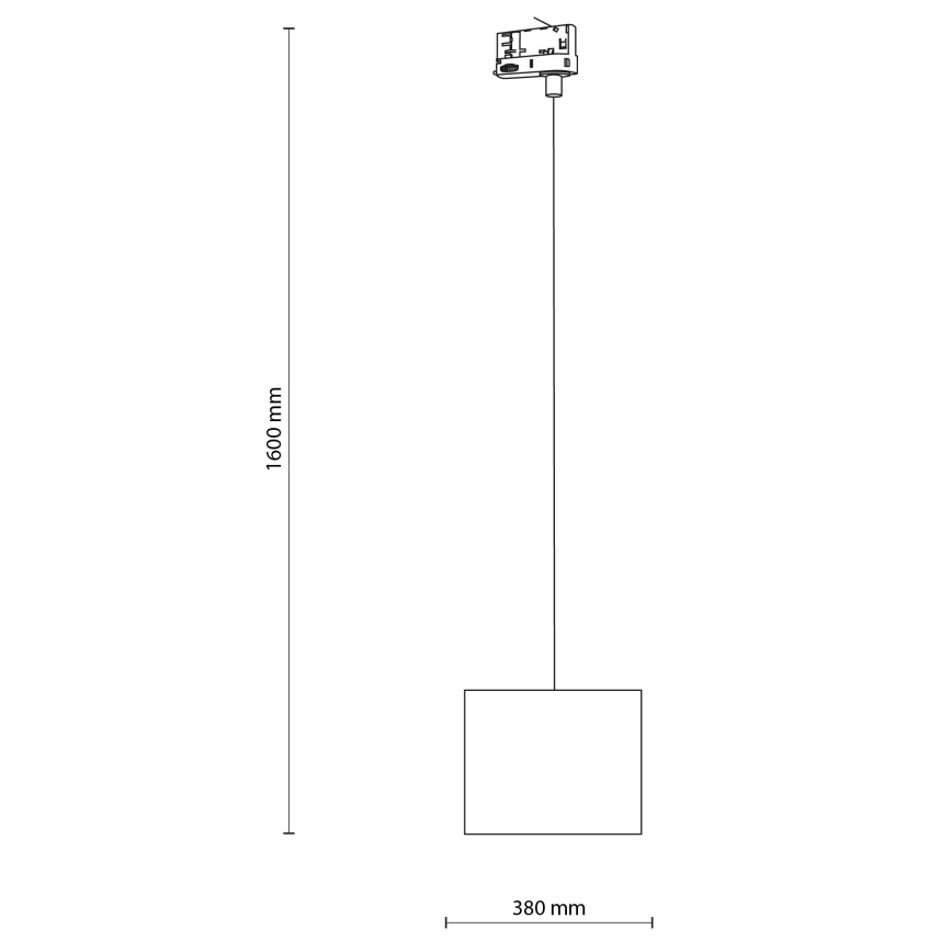 Lustr na lanku do 3-fázového lištového systému TRACER 1xE27/15W/230V pr. 20 cm černá/šedá