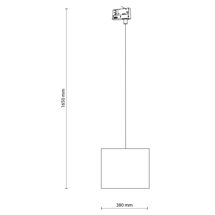Lustr na lanku do 3-fázového lištového systému TRACER 1xE27/15W/230V pr. 30 cm černá/bílá