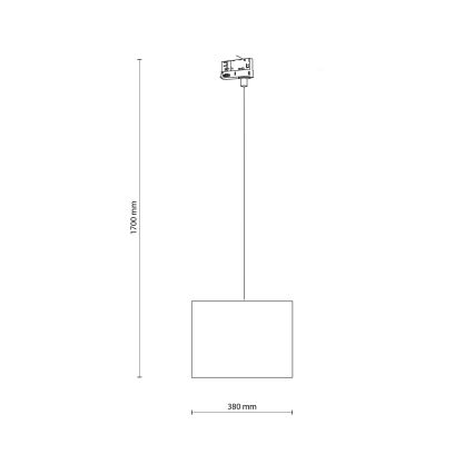 Lustr na lanku do 3-fázového lištového systému TRACER 1xE27/15W/230V pr. 38 cm černá