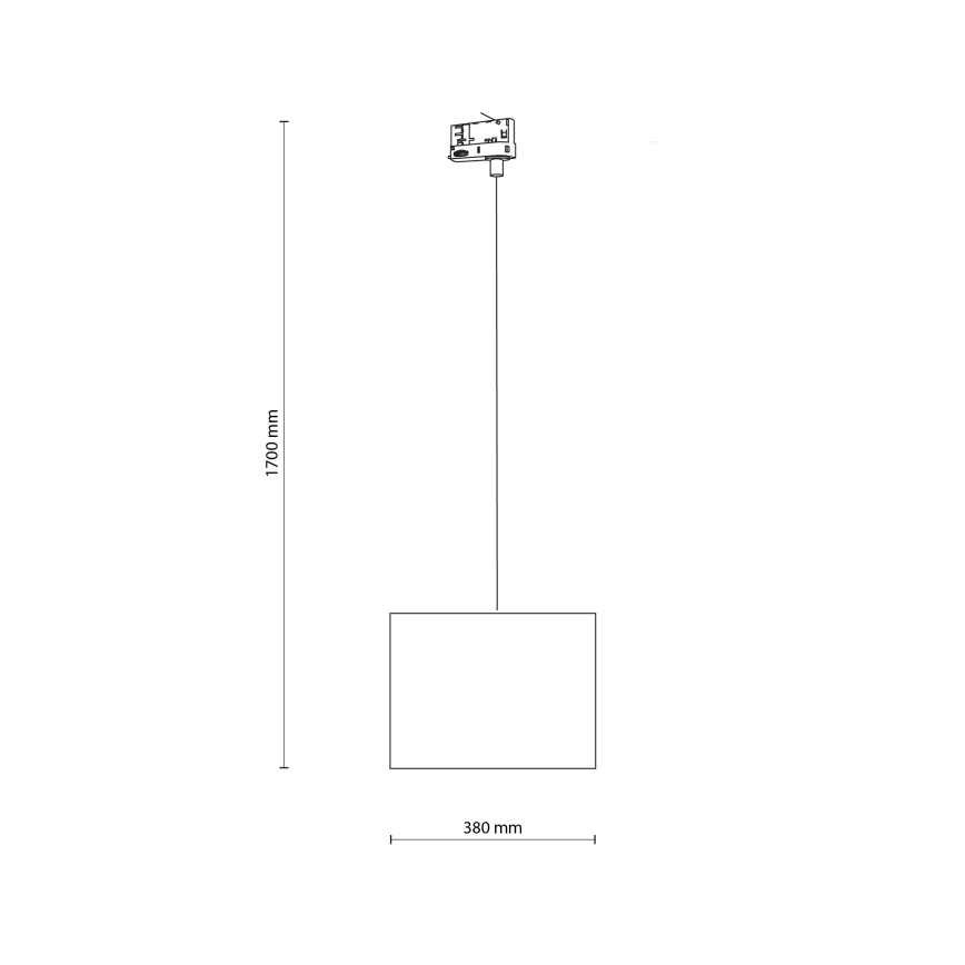 Lustr na lanku do 3-fázového lištového systému TRACER 1xE27/15W/230V pr. 38 cm černá