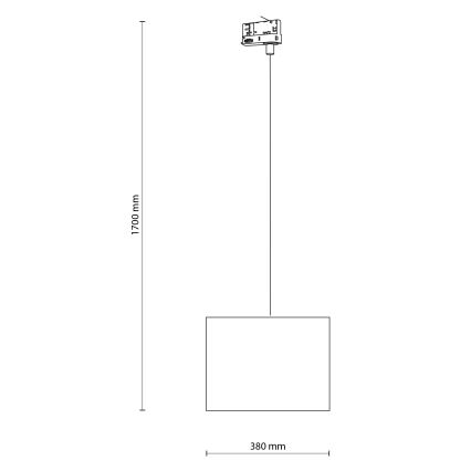 Lustr na lanku do 3-fázového lištového systému TRACER 1xE27/15W/230V pr. 38 cm černá/šedá