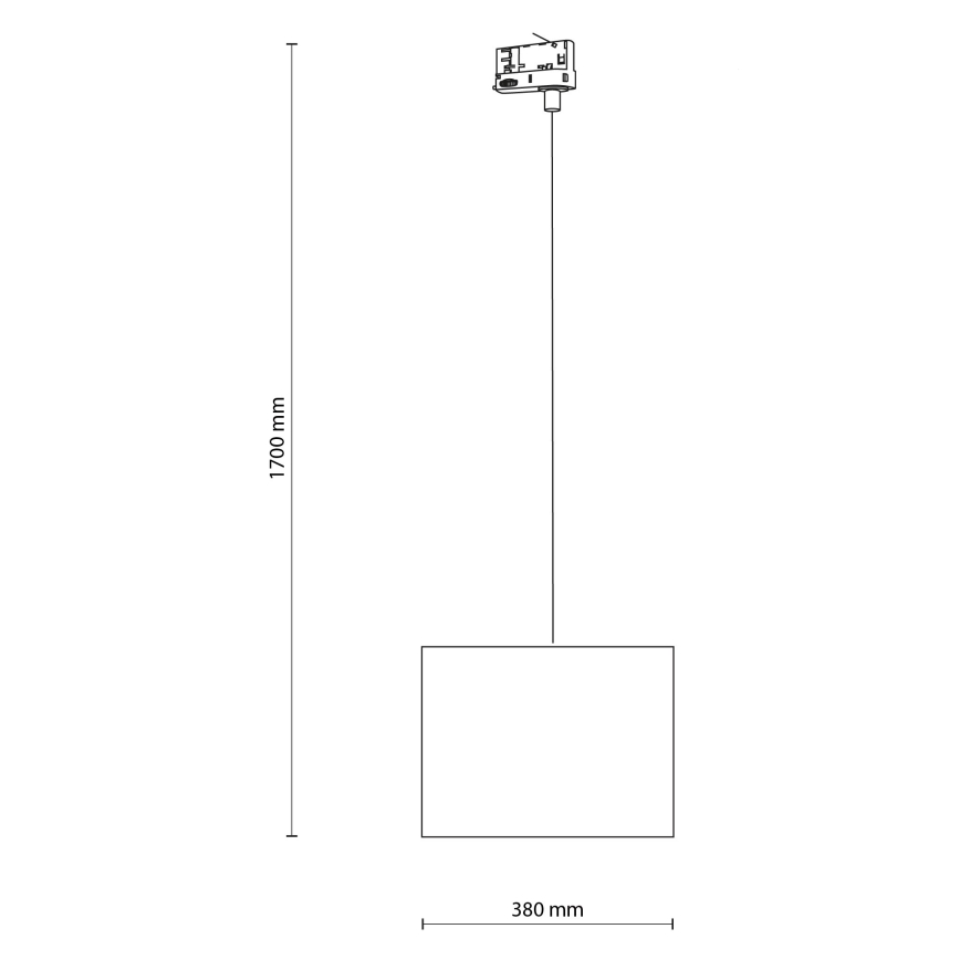 Lustr na lanku do 3-fázového lištového systému TRACER 1xE27/15W/230V pr. 38 cm černá/šedá