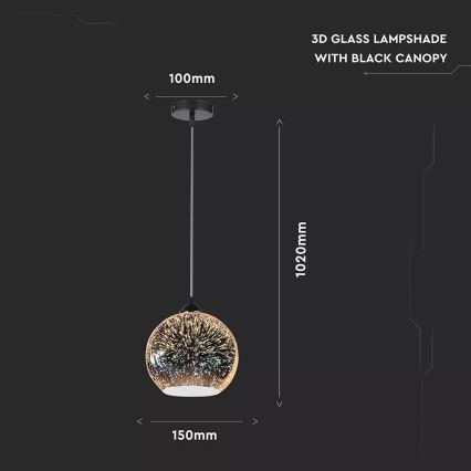 Lustr na lanku 3D 1xE27/60W/230V
