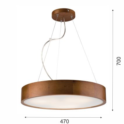 Lustr na lanku 3xE27/60W/230V ø 47 cm borovice - FSC certifikováno