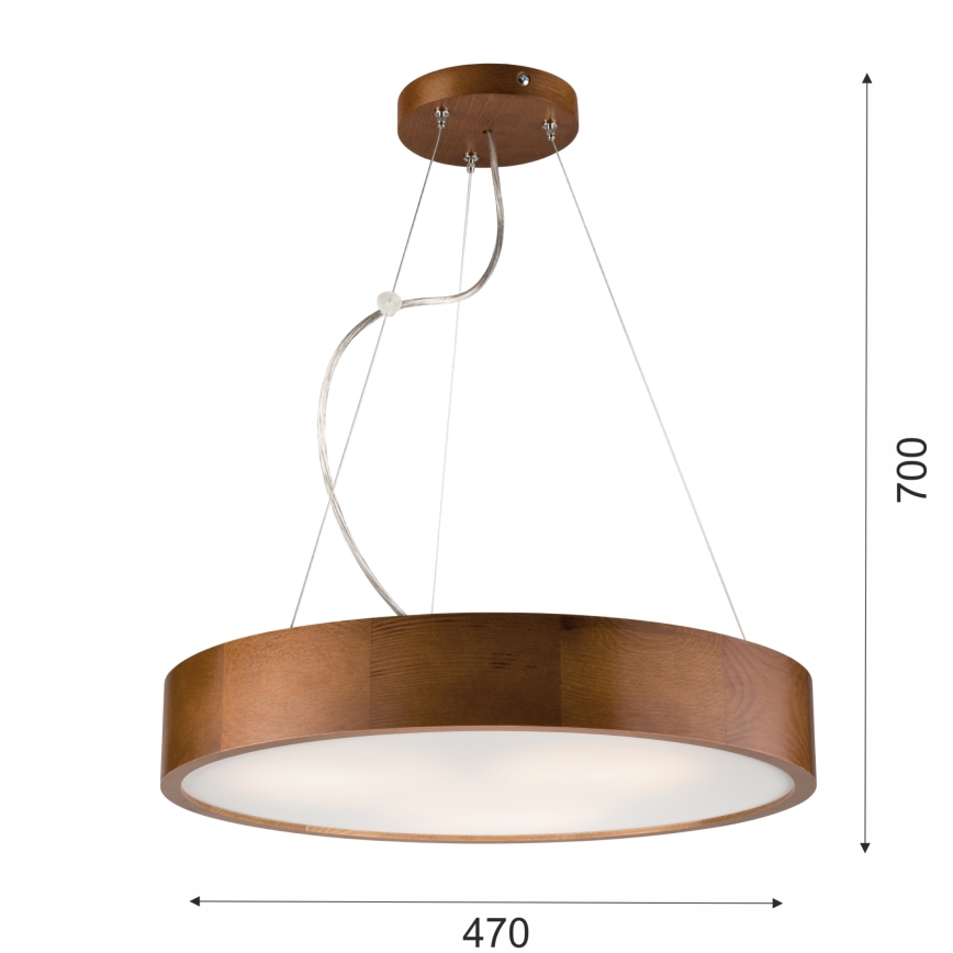 Lustr na lanku 3xE27/60W/230V ø 47 cm borovice