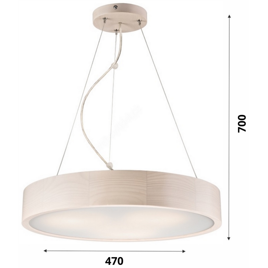 Lustr na lanku 3xE27/60W/230V ø 47 cm borovice