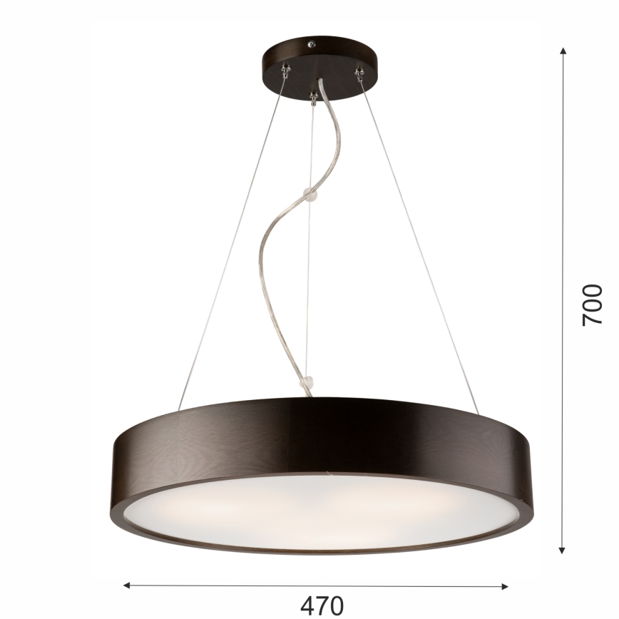Lustr na lanku 3xE27/60W/230V ø 47 cm borovice