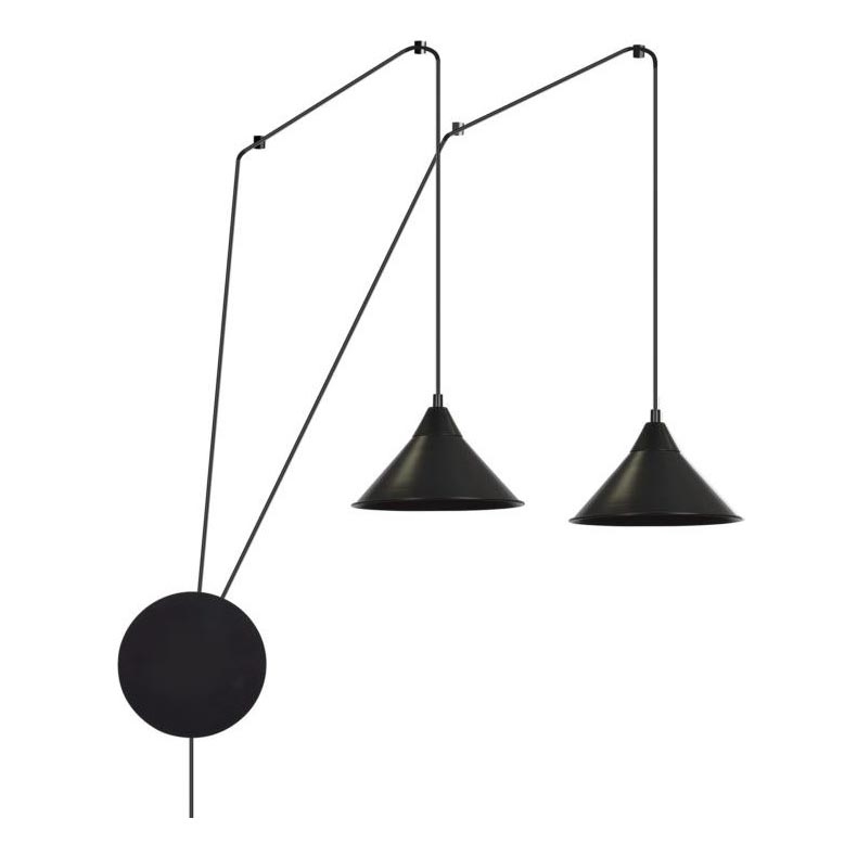 Lustr na lanku ABRAMO 2xE27/15W/230V černá