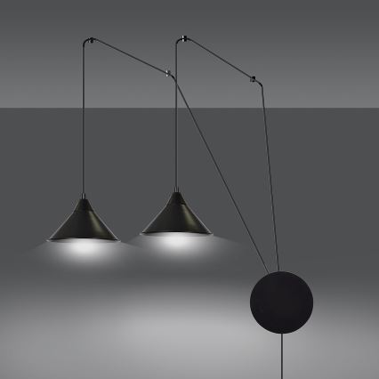 Lustr na lanku ABRAMO 2xE27/15W/230V černá