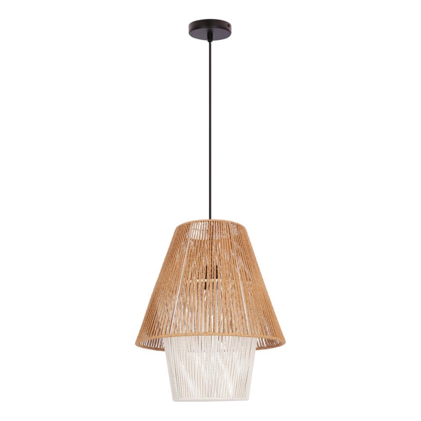 Lustr na lanku AFRICA 1xE27/40W/230V pr. 40 cm hnědá/krémová