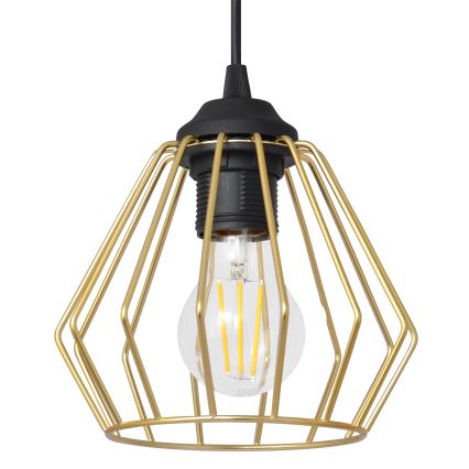 Lustr na lanku AGAT 1xE27/15W/230V zlatá/černá