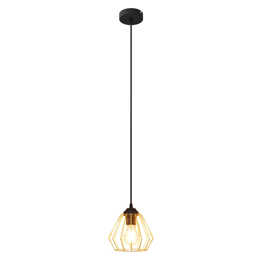 Lustr na lanku AGAT 1xE27/15W/230V zlatá/černá