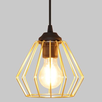 Lustr na lanku AGAT 1xE27/15W/230V zlatá/černá