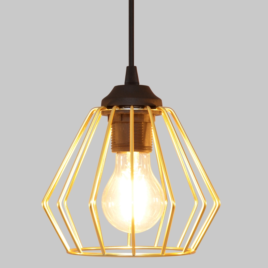 Lustr na lanku AGAT 2xE27/15W/230V zlatá/černá