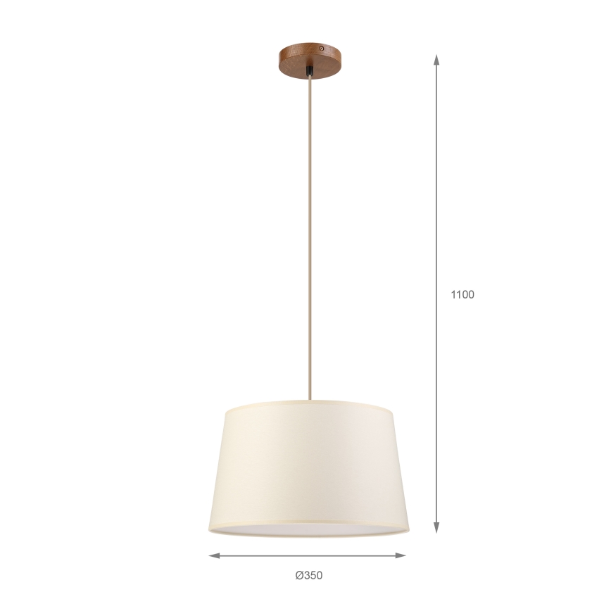 Lustr na lanku AIDA 1xE27/15W/230V pr. 35 cm dub/krémová