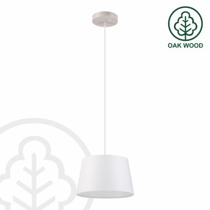 Lustr na lanku AIDA 1xE27/60W/230V pr. 25 cm dub/bílá