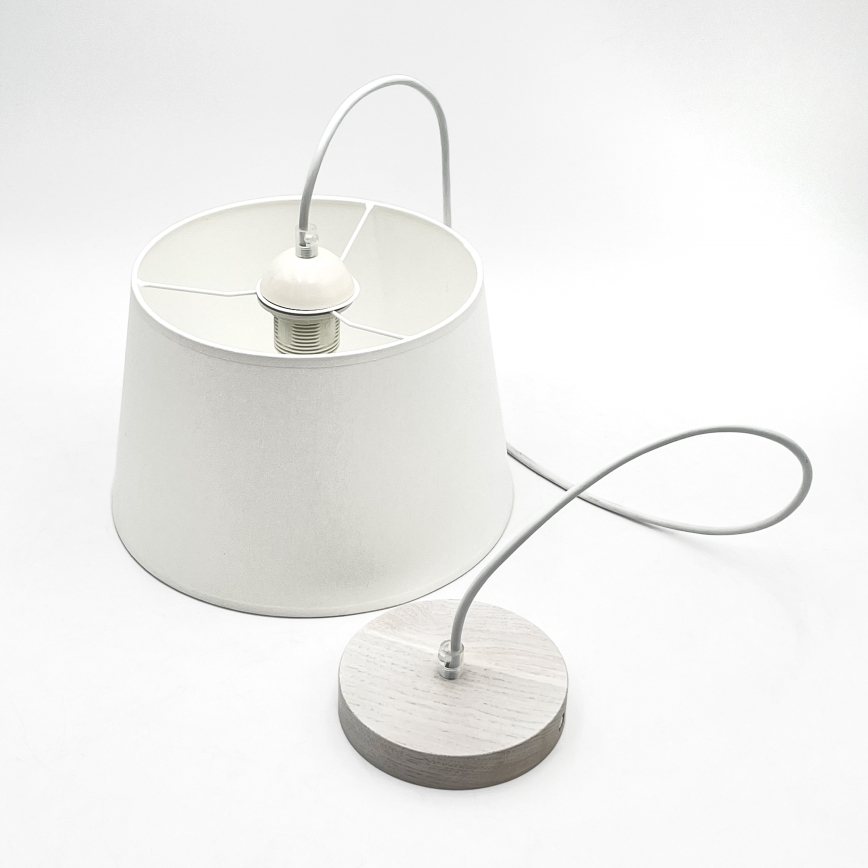 Lustr na lanku AIDA 1xE27/60W/230V pr. 25 cm dub/bílá