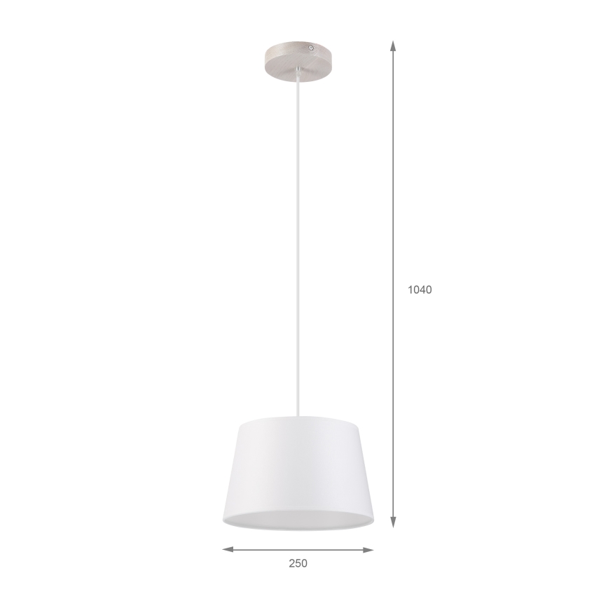 Lustr na lanku AIDA 1xE27/60W/230V pr. 25 cm dub/bílá