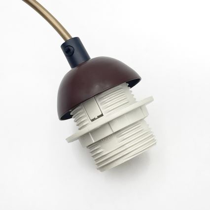 Lustr na lanku AIDA 1xE27/60W/230V pr. 25 cm dub/hnědá/bílá