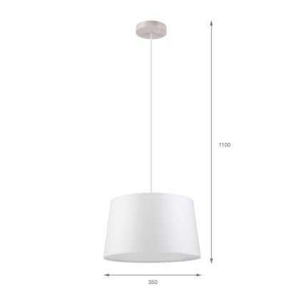 Lustr na lanku AIDA 1xE27/60W/230V pr. 35 cm dub/bílá
