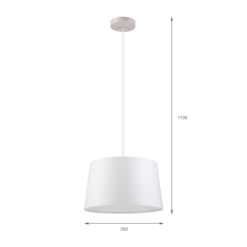 Lustr na lanku AIDA 1xE27/60W/230V pr. 35 cm dub/bílá