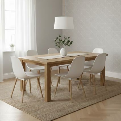 Lustr na lanku AIDA 1xE27/60W/230V pr. 35 cm dub/hnědá/bílá