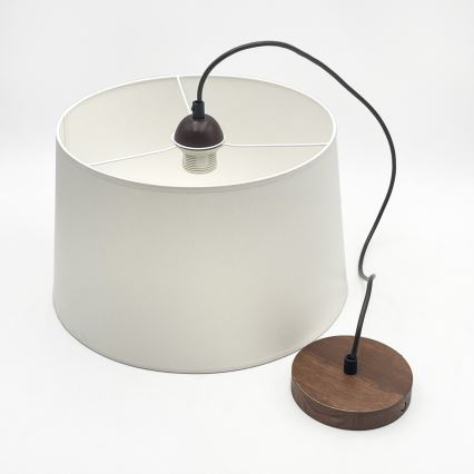 Lustr na lanku AIDA 1xE27/60W/230V pr. 35 cm dub/ořech/bílá