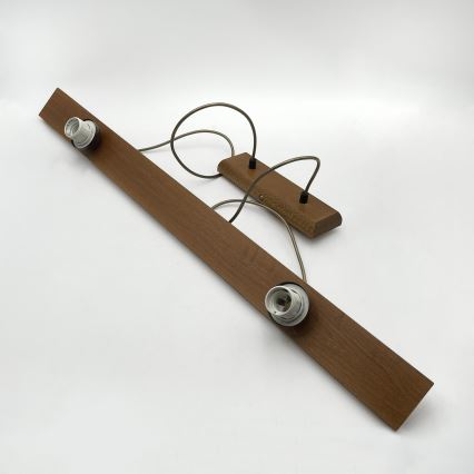Lustr na lanku AIDA 2xE27/15W/230V pr. 35 cm dub/krémová