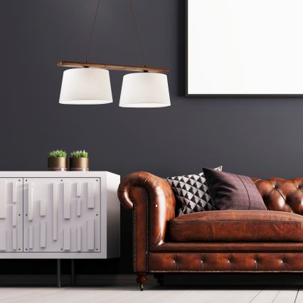 Lustr na lanku AIDA 2xE27/60W/230V dub/ořech