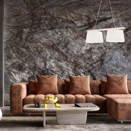 Lustr na lanku AIDA 2xE27/60W/230V pr. 35 cm dub/bílá