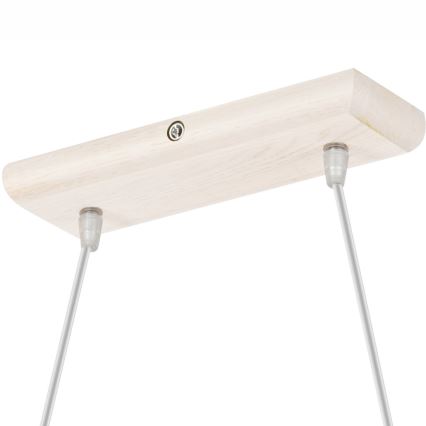 Lustr na lanku AIDA 2xE27/60W/230V pr. 35 cm dub/bílá