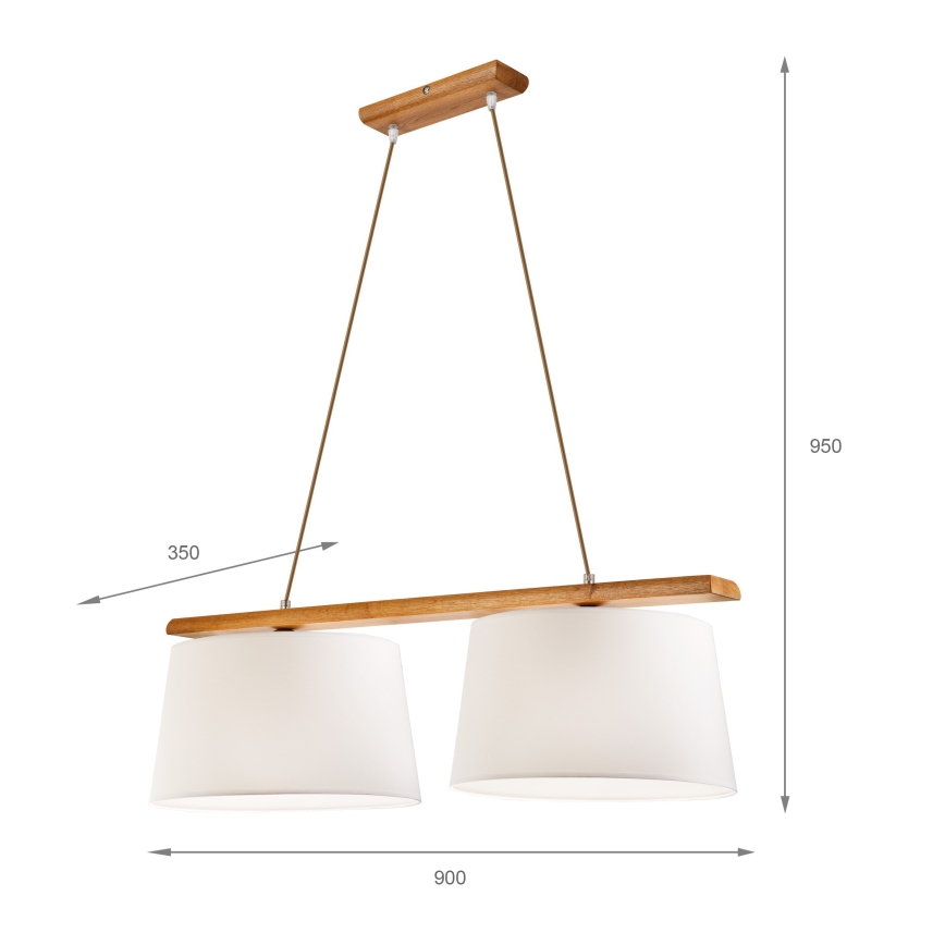 Lustr na lanku AIDA 2xE27/60W/230V pr. 35 cm dub