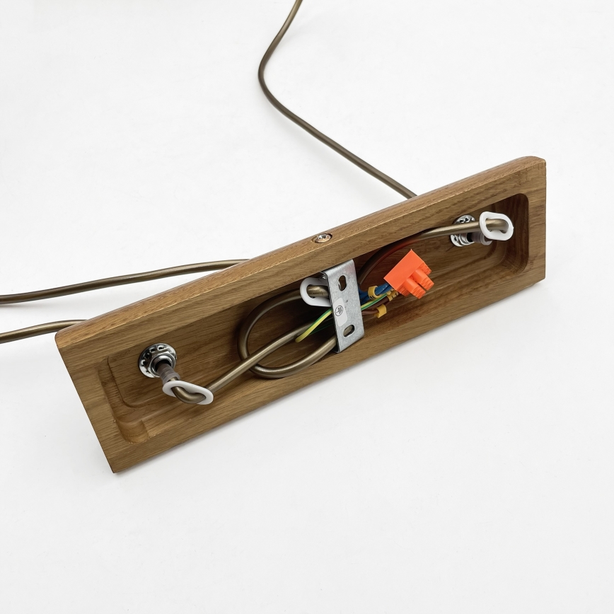 Lustr na lanku AIDA 3xE27/15W/230V pr. 25 cm dub/krémová