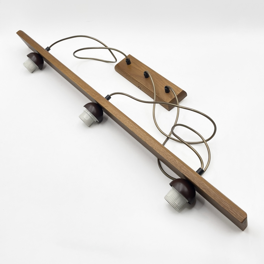 Lustr na lanku AIDA 3xE27/15W/230V pr. 25 cm dub/krémová