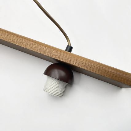 Lustr na lanku AIDA 3xE27/15W/230V pr. 25 cm dub/krémová