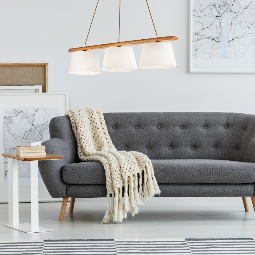 Lustr na lanku AIDA 3xE27/60W/230V dub