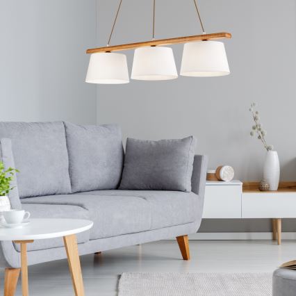 Lustr na lanku AIDA 3xE27/60W/230V dub