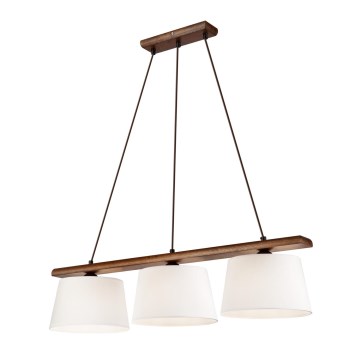 Lustr na lanku AIDA 3xE27/60W/230V ořech - FSC certifikováno